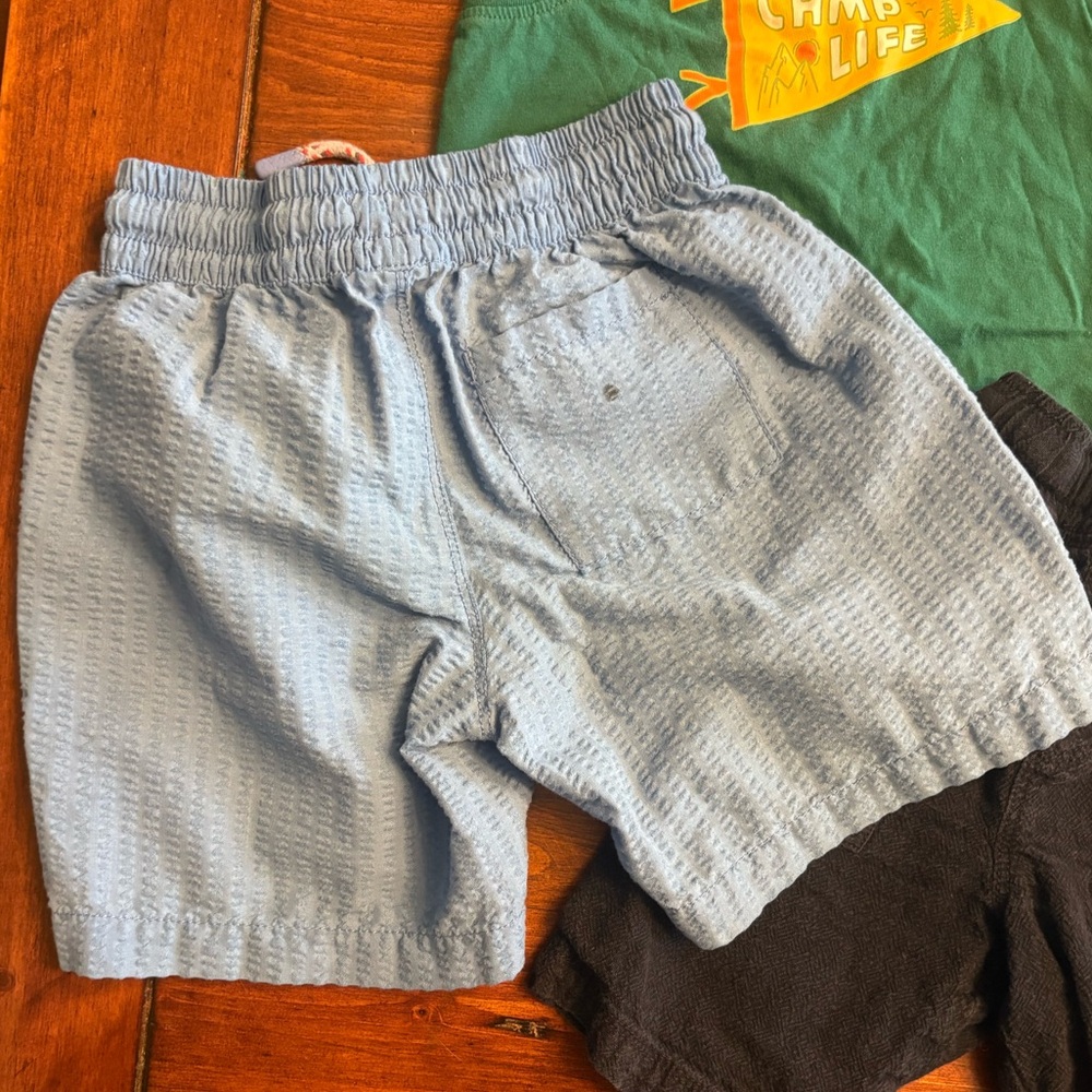 Boys 3pc Summer Camp Green & Blue Short & Tank Bundle Sz 6-7 - Picture 5 of 9